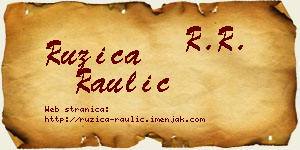 Ružica Raulić vizit kartica